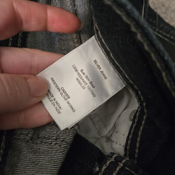 Silver Jeans Midrise Suki Slim Boot Curvy Bootcut Jeans Size 30x33 - Picture 10 of 12